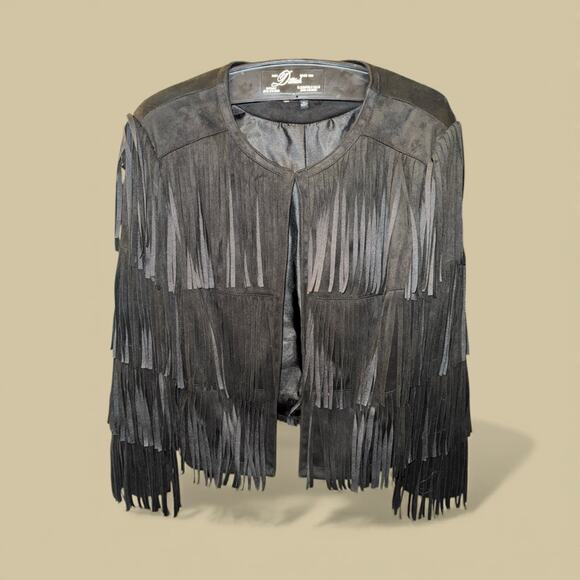 Serena Williams Black Fringe Women's Jacket - Picture 2 of 4